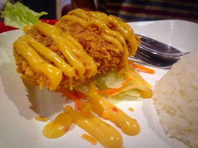 ข้าวไก่ทอดซอสมะนาว##1