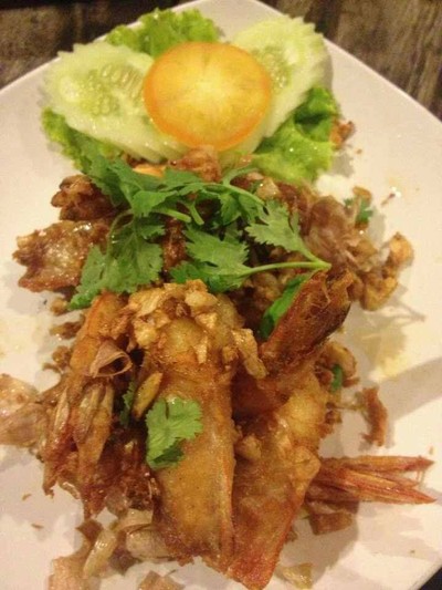 กุ้งกรอบครีมมะนาว