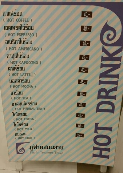 ป้ายราคาหรือสมุดเมนู