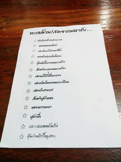 ป้ายราคาหรือสมุดเมนู