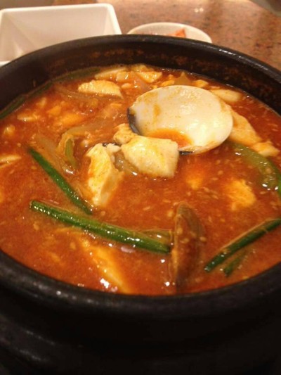 ซุปหอยตลับรสเผ็ดสไตล์เกาหลี