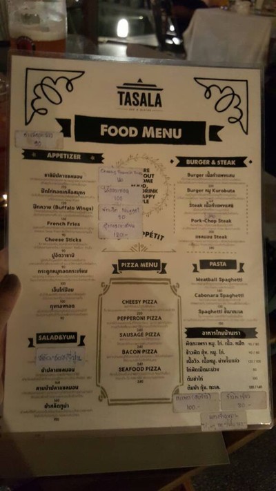ป้ายราคาหรือสมุดเมนู