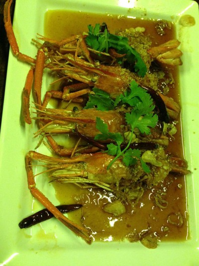 กุ้งราดซอสมะขาม