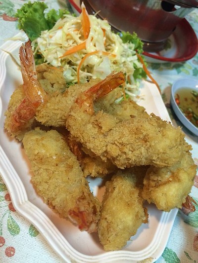 กุ้งชุบแป้งทอด 150฿