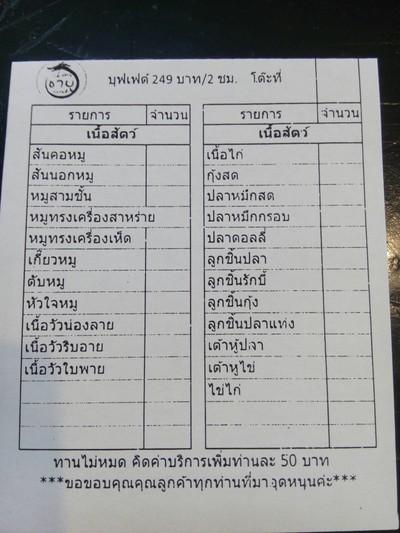 ป้ายราคาหรือสมุดเมนู