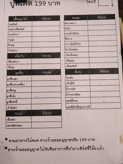 ป้ายราคาหรือสมุดเมนู