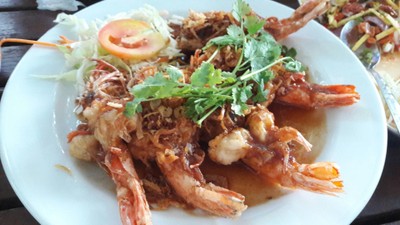 กุ้งราดซอสมะขาม