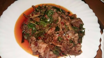 ผัดเผ็ดหมูป่า 100฿