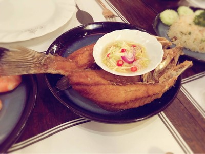 ปลากระพงทอดน้ำปลา