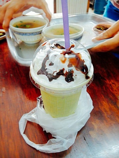 ชาเขียวปั่น+วิปครีม