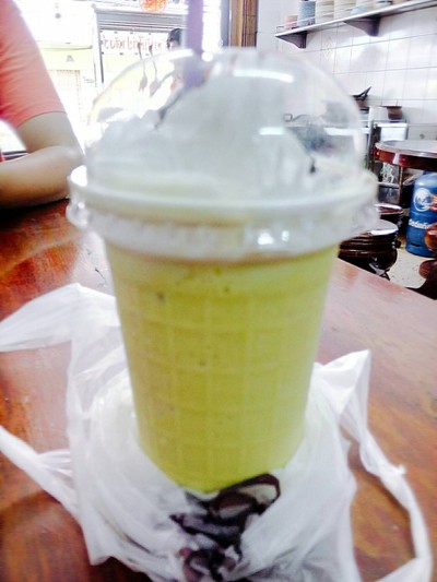 ชาเขียวปั่น+วิปครีม