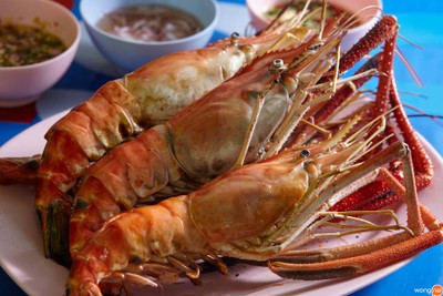 เมนูของร้าน อี๊ด กุ้งเผาคลองมอญ