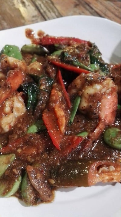 กุ้งผัดสะตอ