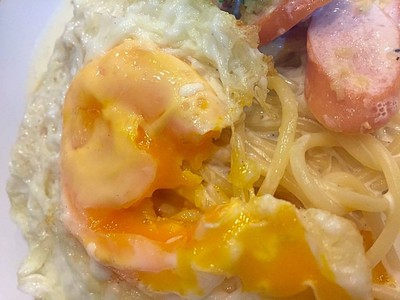 สปาเก็ตตี่คาโบนาร่า+ไข่ดาว