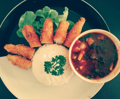 ไก่กรอบผัดพริกเผา