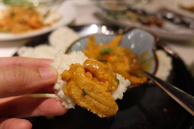 ข้าวตังหน้าไข่หอยเม่น