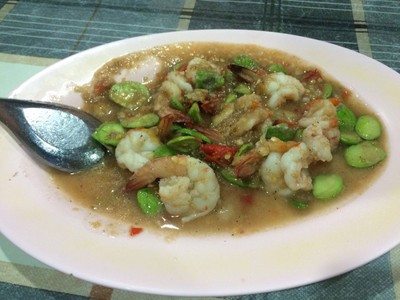 กุ้งผัดกะปิสะตอ