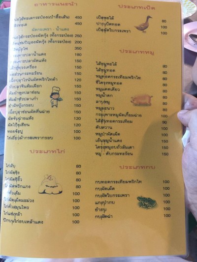 ป้ายราคาหรือสมุดเมนู