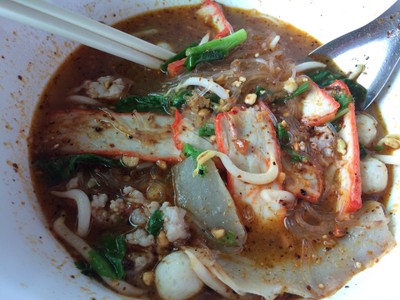 เมนูของร้าน ก๋วยเตี๋ยวหมูตำลึง(ห้วยยาง)