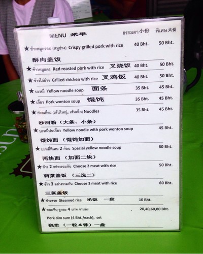 ป้ายราคาหรือสมุดเมนู