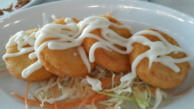 หอยเชลล์ครีมสลัดผัก