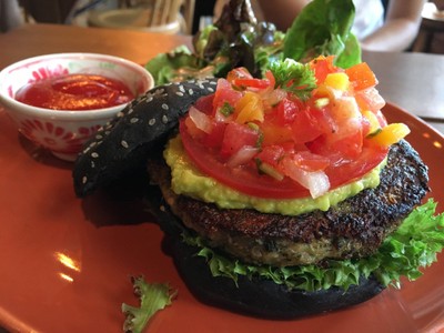 Broccoli Quinoa Charcoal Burger