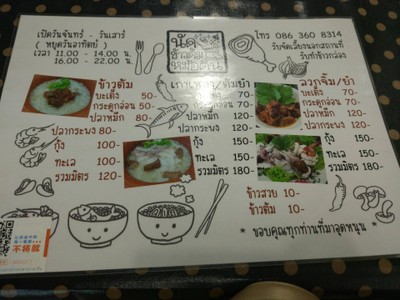 ป้ายราคาหรือสมุดเมนู