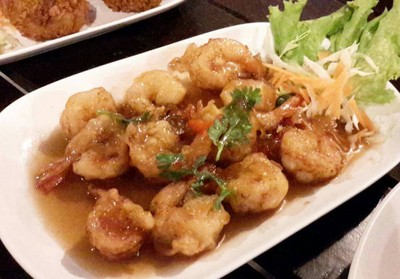กุ้งราดซอสมะขาม