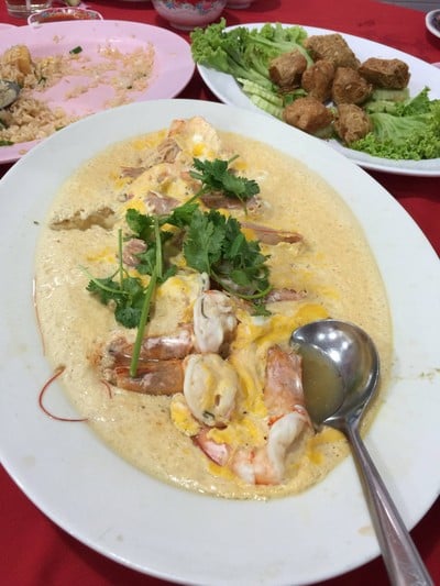 กุ้งนึ่งนมสด