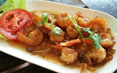 กุ้งราดซอสมะขาม
