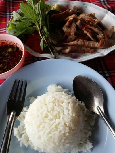 หมูย่าง+ข้าว