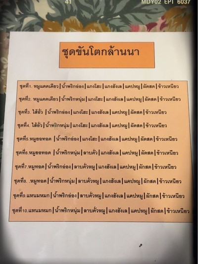 ป้ายราคาหรือสมุดเมนู