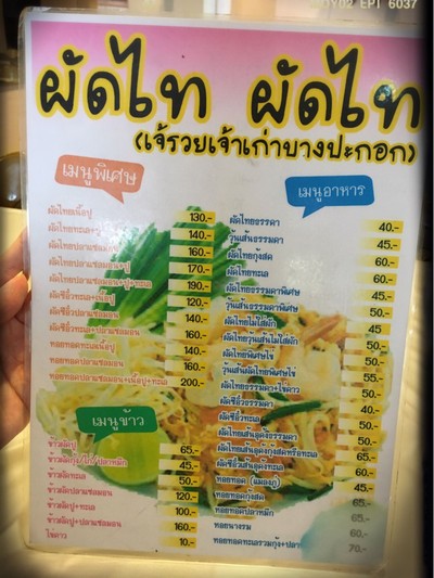 ป้ายราคาหรือสมุดเมนู