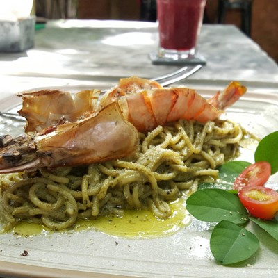 ครีมซอสเพสโต้กุ้ง