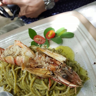 ครีมซอสเพสโต้กุ้ง