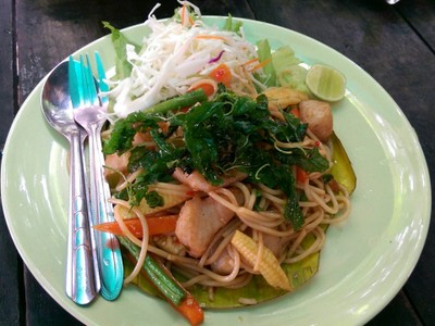 สปาเกตตี้ผัดขี้เมาปลา