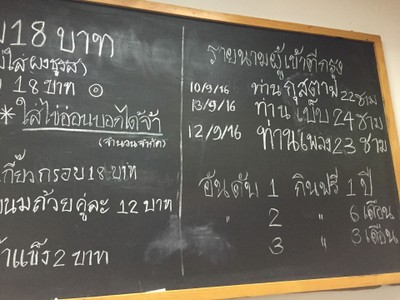 ป้ายราคาหรือสมุดเมนู