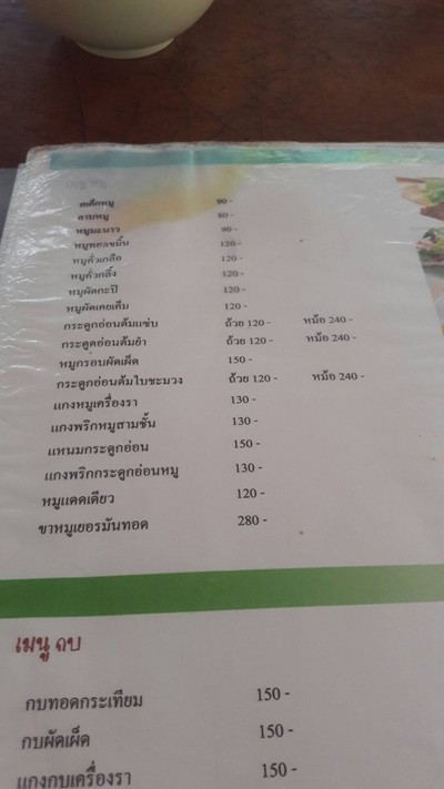 ป้ายราคาหรือสมุดเมนู