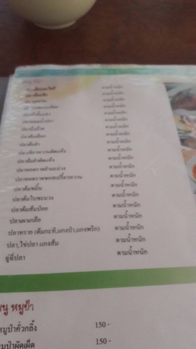 ป้ายราคาหรือสมุดเมนู