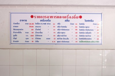 ป้ายราคาหรือสมุดเมนู