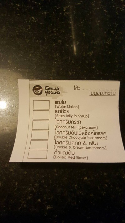 ป้ายราคาหรือสมุดเมนู