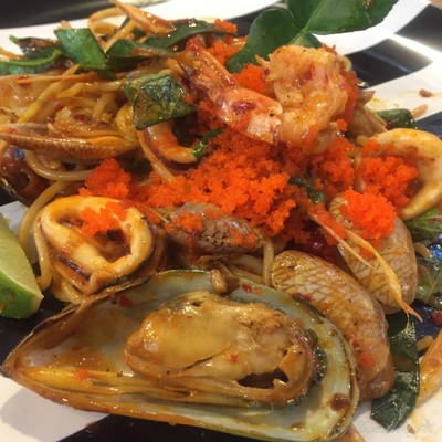 Spaghetti Tomyum Seafood
