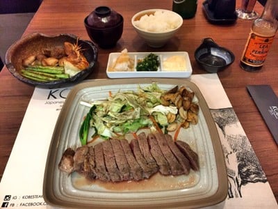 เมนูของร้าน Kobe Steakhouse อาคารสยามกิตต์