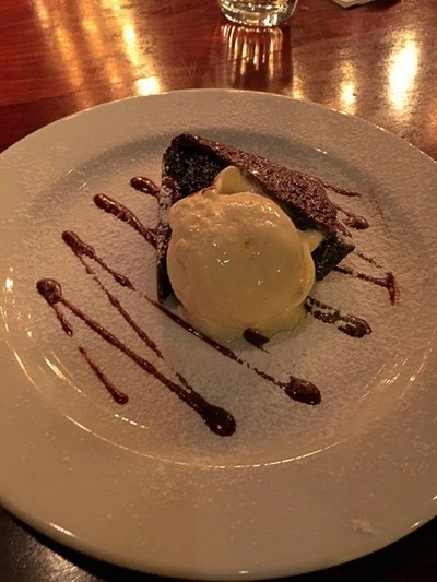 HOT CHOCOLATE CAKE WITH VANILLA ICE CREAM