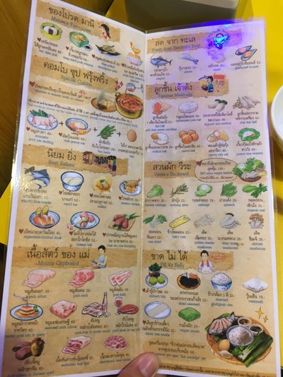 ป้ายราคาหรือสมุดเมนู
