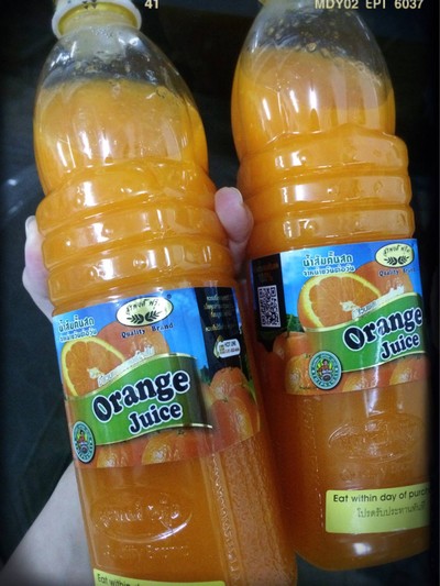 น้ำส้มคั้นสด ขวดเล็ก