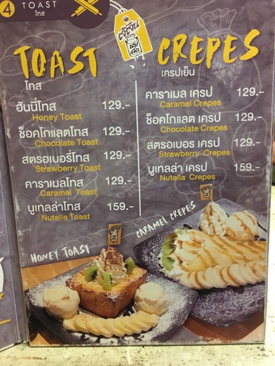 ป้ายราคาหรือสมุดเมนู
