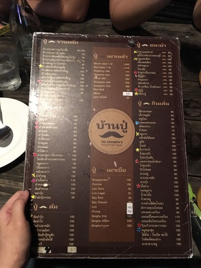 ป้ายราคาหรือสมุดเมนู