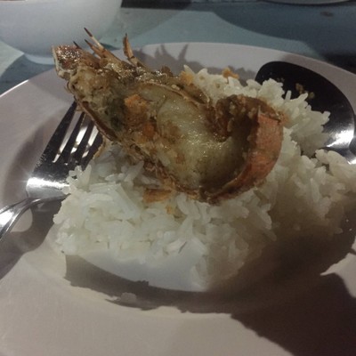 กั้งทอดกระเทียมพริกไทย