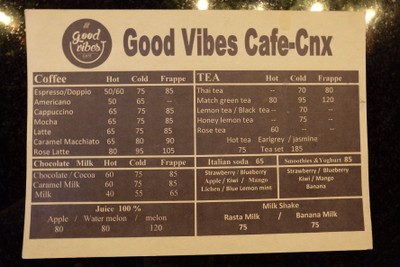 ป้ายราคาหรือสมุดเมนู